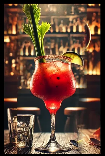 Bloody Mary cocktail in its serving glass