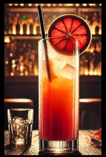 Spicy Paloma cocktail in its serving glass
